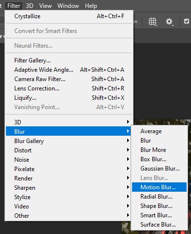  Apply the Motion Blur filter