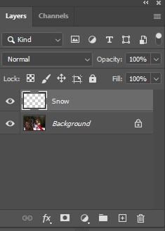 A new blank layer named Layer 1 will appear above the background layer