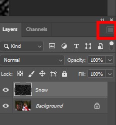 Convert the Snow layer into a smart object