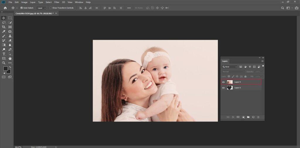 Select the layer which will be clipped