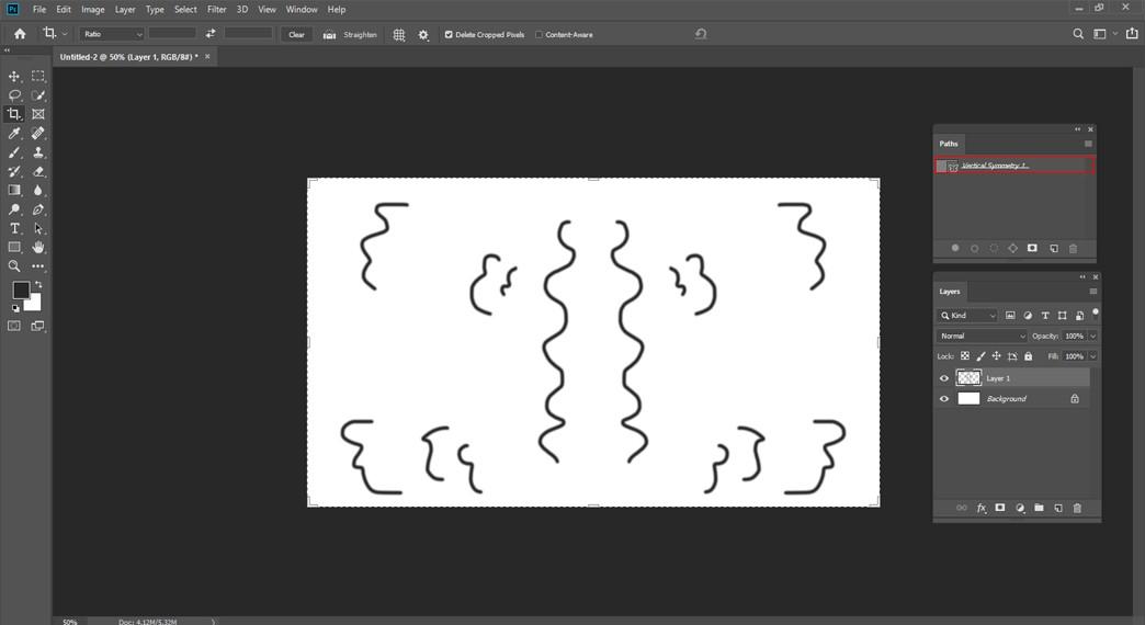 How to use paint symmetry in photo-shop CC 2019 - Clipping Images