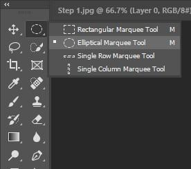 Pick out the elliptical marquee tool