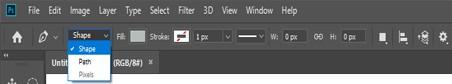Choose the “Shape layers” from the options menu