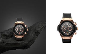 Generate a clipping path around a wristwatch product photo